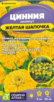 Цинния лилипут Желтая шапочка (семена Алтая) 0,2 гр