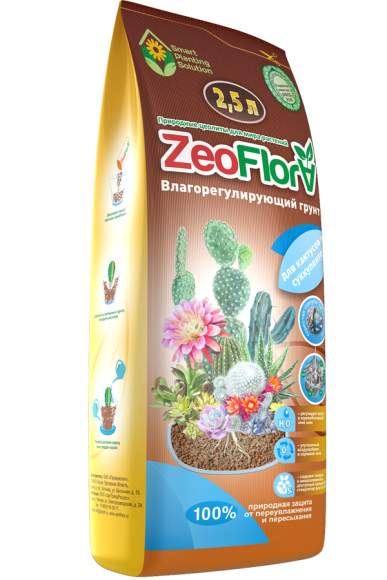  Влагосберегающий грунт ZeoFlora для кактусов 2,5л 