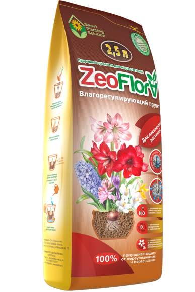  Влагосберегающий грунт ZeoFlora для луковичных 2,5л 