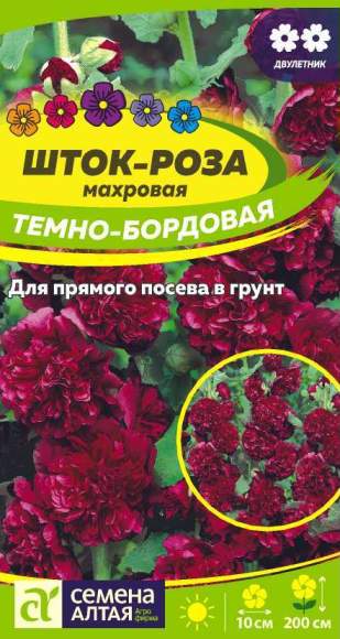  Шток-роза Темно-бордовая (семена Алтая) 0,1гр 